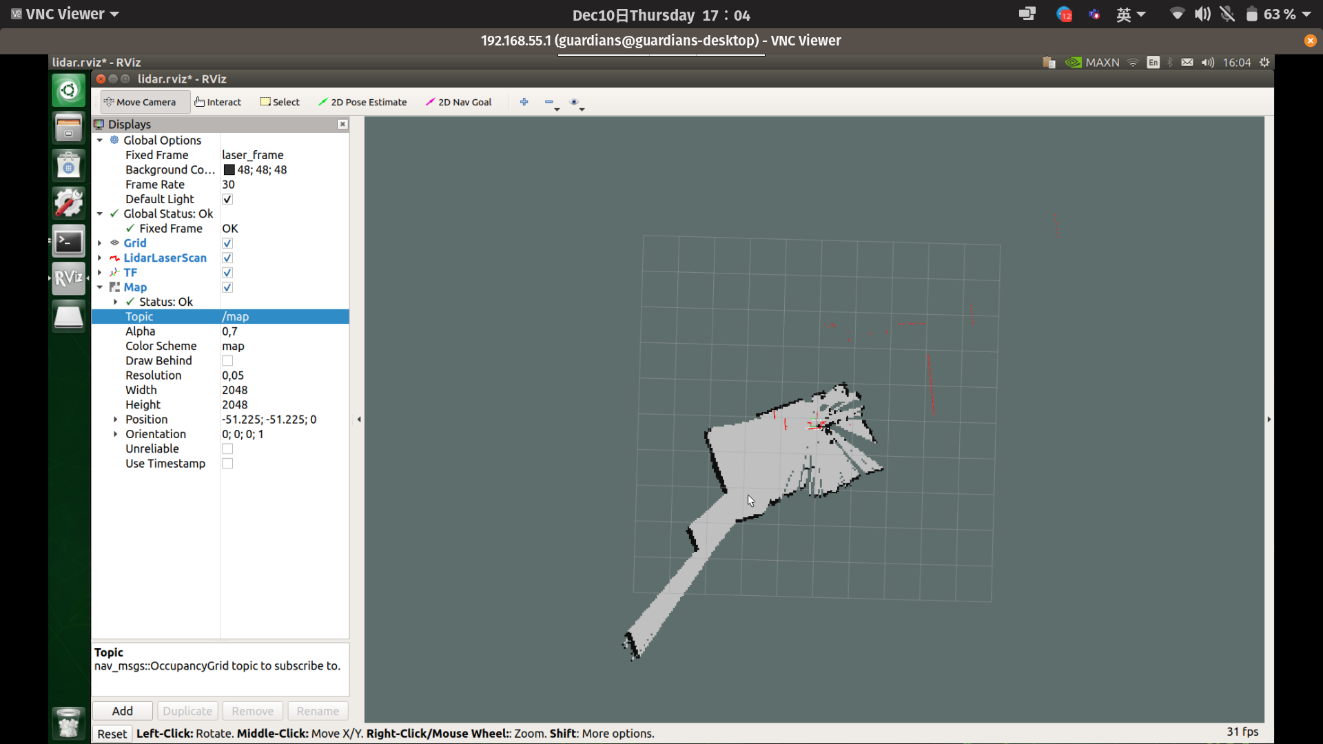 Getting the lidar to work